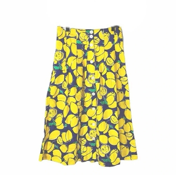 New J Peterman Lemon Print Skirt - Picture 1 of 7